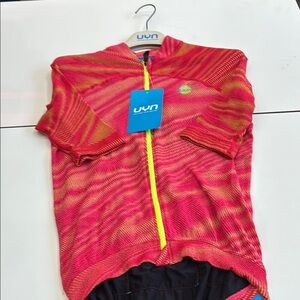 UYN Pink and Yellow Cycling Jersey